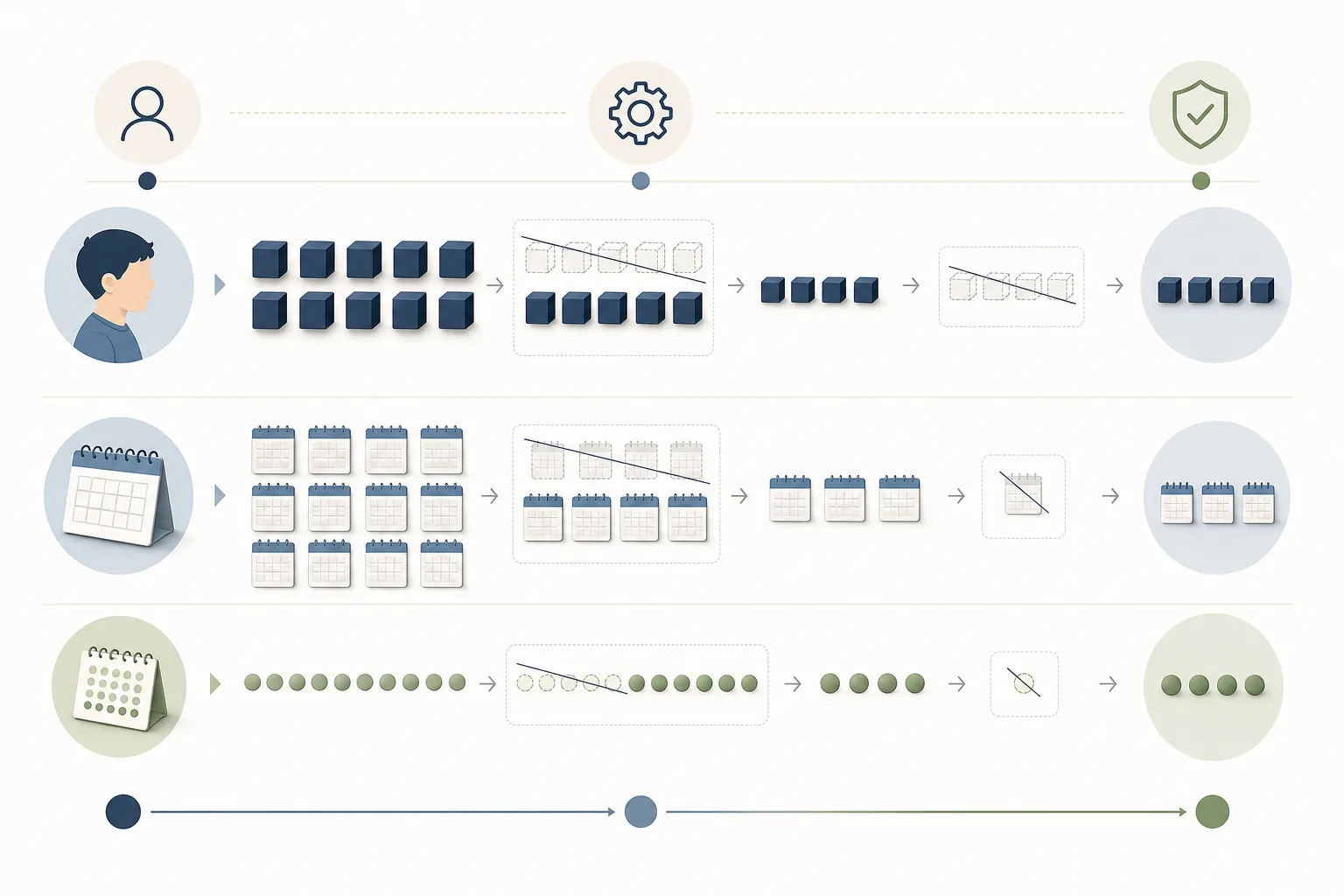 Pædagogisk visuel forklaring af metode og kontrol ved kalenderkorrekt alder