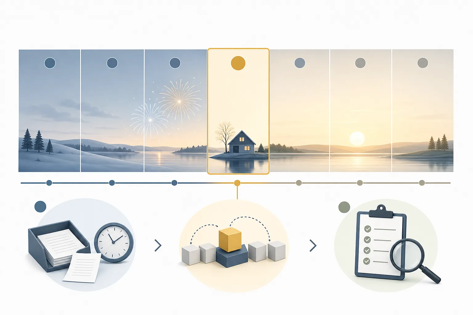 Pædagogisk visuel forklaring af metode og kontrol ved det aktuelle ugenummer